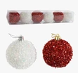 Новорічні прикраси .6 шт, кульки, D = 6 см, в слюді (C 67290) фото westvelo.com