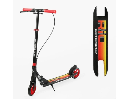 Самокат дитячий 2-х колісний, PU Best Scooter «RIO» R-80960 червоний, Ø145mm, передній амортизатор, AL гальмо
