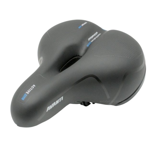 Сідло на демпферах з отвором AVANTI А-38 синє, м'яке з катафотом фото westvelo.com