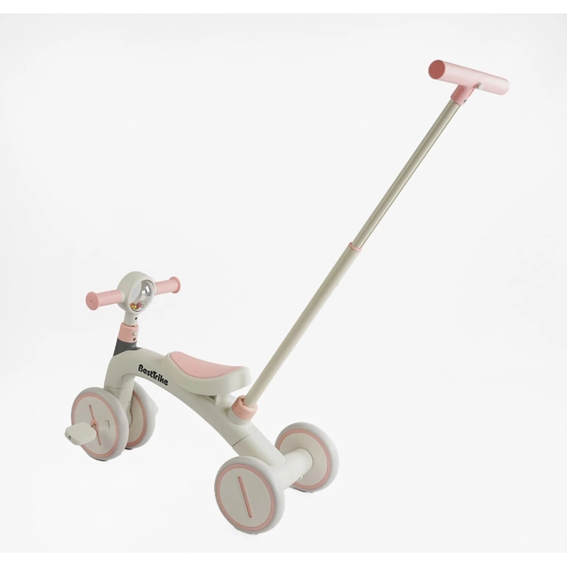 Дитячий велосипед 3-х колісний з батьківською ручкою, колеса - EVA (піна) 8-6, Best Trike BST-565 біло-рожевий, рама нейлон` фото westvelo.com