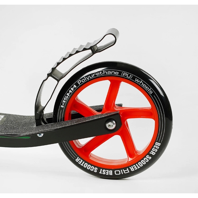 Самокат дитячий 2-х колісний, PU Best Scooter «RIO» 88505 червоний, Ø145mm, передній амортизатор, AL гальмо