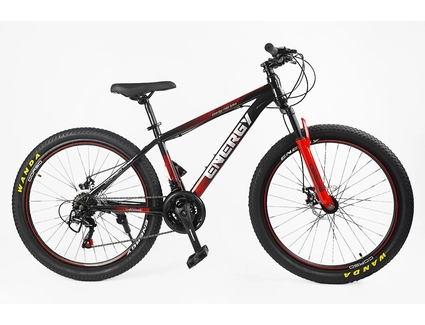 Велосипед 26 ST Corso «ENERGY» EN-26302 сталь 15", (к-т SHIMANO) чорно-червоний
