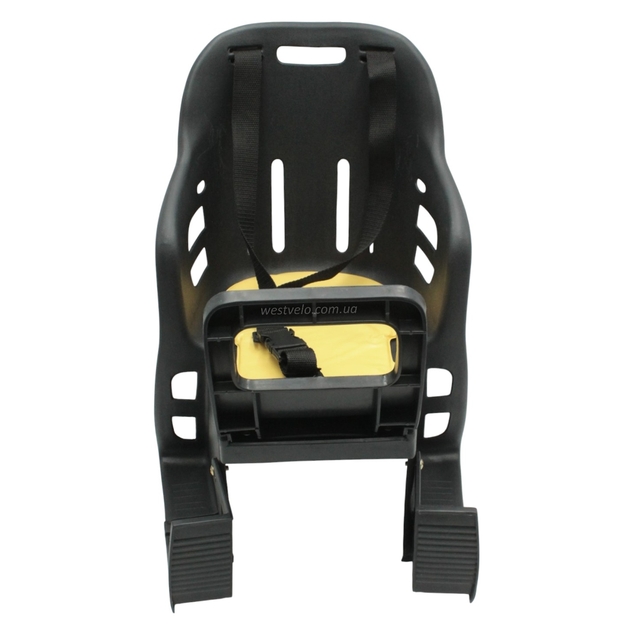 Крісло дитяче, пластик, на зад. багажник, "JLD" з м'ягкою підкладкою, чорне фото westvelo.com