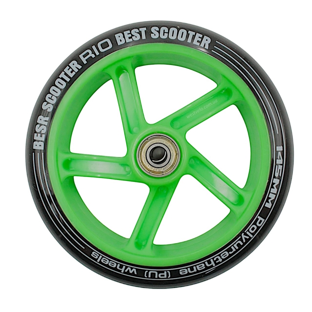 Колесо самоката "Best Scooter" 8215 Ø145мм поліуретан, салатовий фото westvelo.com
