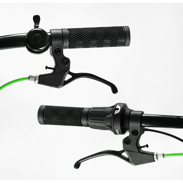 Велосипед 20 MG Corso «F35» MG-20355 магній 11", (к-т SHIMANO) чорно-салатовий фото westvelo.com