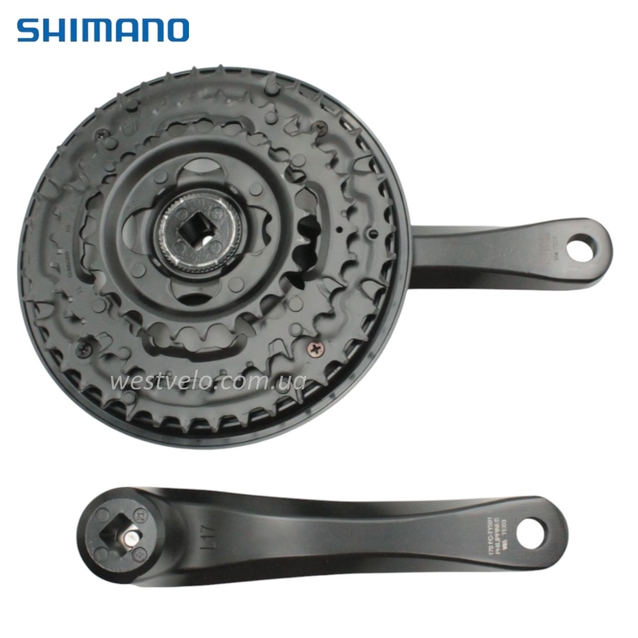 Система шатунів мтв мала SHIMANO FC-TY501 AL.(24/34/42Т) L-170mm, з фіксуючим болтом