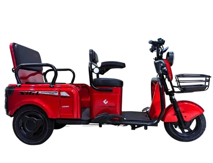 Трицикл Corso «SIG L» SL-033075, двигун 1200W, акумулятор 72V 24Ah літій-марганцево-залізо-фосфатний, червоний, колеса 10"