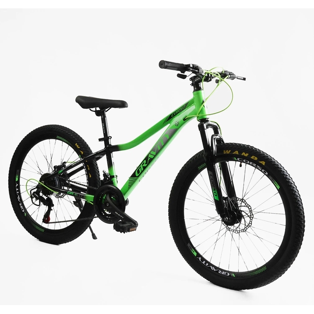 Велосипед 24 AL Corso «GRAVITY» GR-24558 алюміній 12", (к-т SHIMANO) салатовий фото westvelo.com