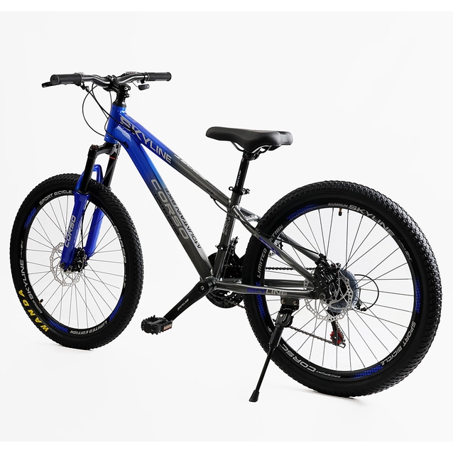 Велосипед 24 AL Corso «SKYLINE» SL-40602 алюміній 11", (к-т SHIMANO) сіро-синій фото westvelo.com