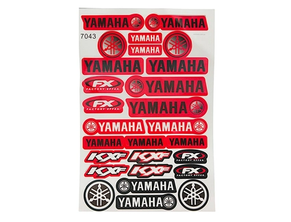 Наклейки "YAMAHA" 7043 25шт (27х18см) червоні