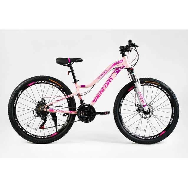 Велосипед 26 AL Corso «MERCURY» MR-26810 алюміній 13", (к-т SHIMANO) світло-рожевий