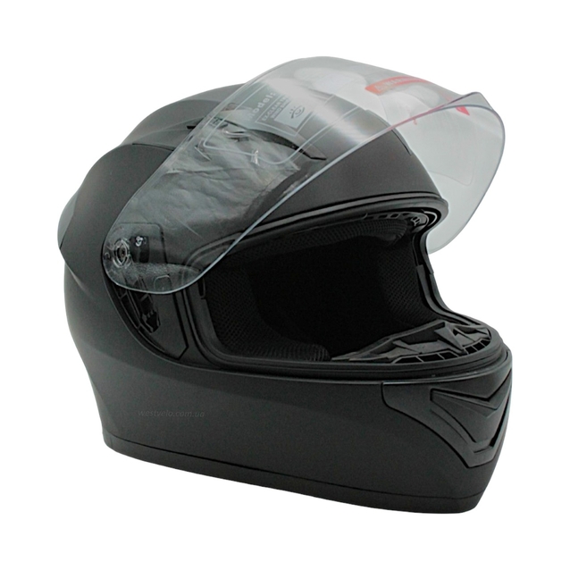 Мото шолом, закритий (L 59-60) "888" чорний, матовий, вмонтовані окуляри фото westvelo.com