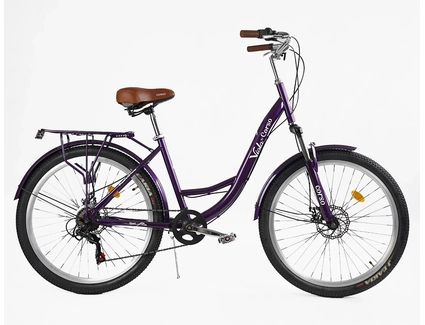 Міський велосипед 26 ST Corso «VIOLA» VL-26914 сталь 17", (к-т SHIMANO) темно фіолетовий