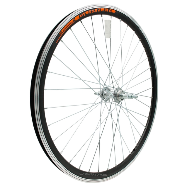 Колесо 26 зад, обід 2-ний чорний, втулка ST. на віночках, диск різьба (Guan Gin) фото westvelo.com