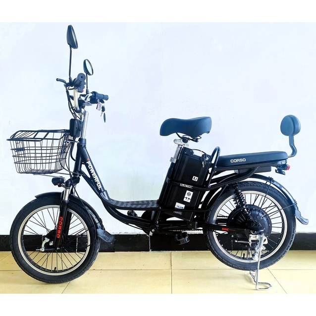 Електровелосипед 20 AL Corso «POWERFULL» FL-10264, алюміній, двигун 1000W, акумулятор 60V28Ah літієвий, чорний фото westvelo.com