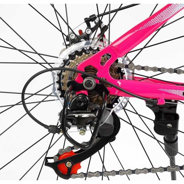 Велосипед 26 ST Corso «KLEO» KL-26007 сталь 15", (к-т Saiguan) біло-рожевий фото westvelo.com