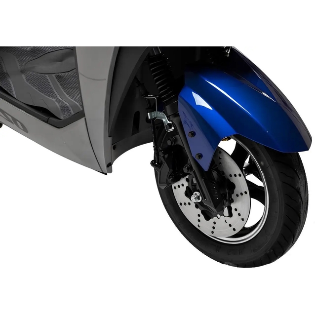 Електроскутер Corso «JOGGER» JR-316044, двигун 1500W, акумулятор 72V 25Ah свинцево-кислотний, сіро-синій, колеса 10" + 1 ящик. акум фото westvelo.com