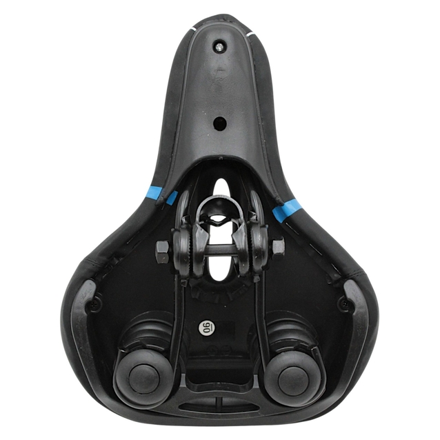 Сідло на демпферах з отвором AVANTI № 189 GEL, чорне з крапками (сині) фото westvelo.com