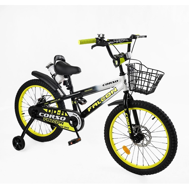Дитячий велосипед 20 ST Corso «FALCON» FL-20299 дискові гальма, чорно-жовтий фото westvelo.com