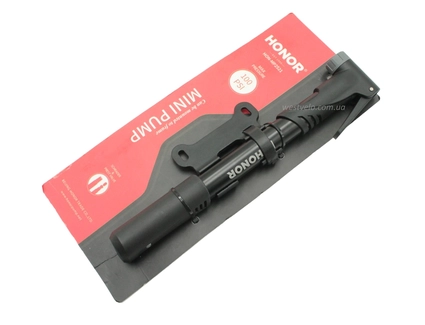 Насос вело HONOR MP-2521 алюміній, чорний + кріплення (AV/FV)