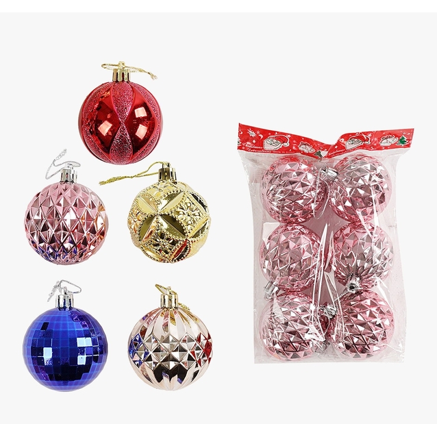 Новорічні прикраси  5 шт, 5 видів, кульки, D=11 см, (C 67744) фото westvelo.com