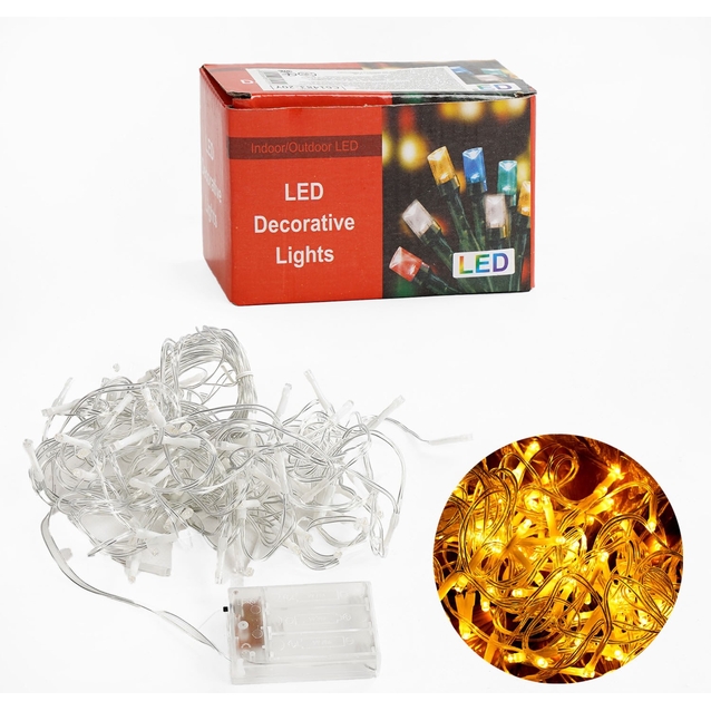 Гірлянда-штора 4 м, жовте світло, від батарейок, 2 режими (C 61483-20 Y) фото westvelo.com