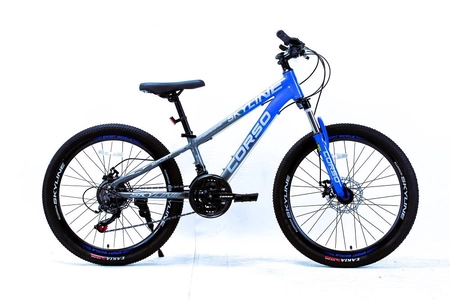 Велосипед 24 AL Corso «SKYLINE» SN-24559 алюміній 11", (к-т SHIMANO) сіро-синій