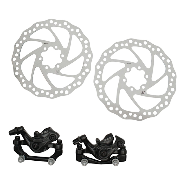 Дискові гальма LOGAN DX-2005 : 2 супорта F160/R140+F180/R160, 2 диски Ø160) фото westvelo.com