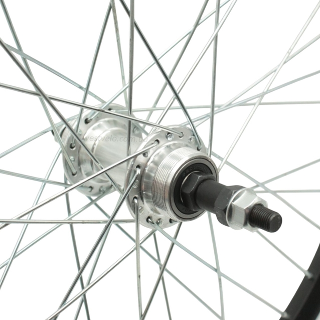 Колесо 20 зад, обід 2-ний чорний, втулка AL на промах, диск різьба фото westvelo.com