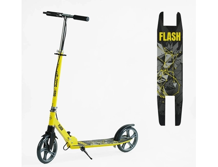 Самокат дитячий 2-х колісний, PU Best Scooter «FLASH» FL-14320 жовтий, Ø200mm, ручне гальмо, 1 амортизатор передній