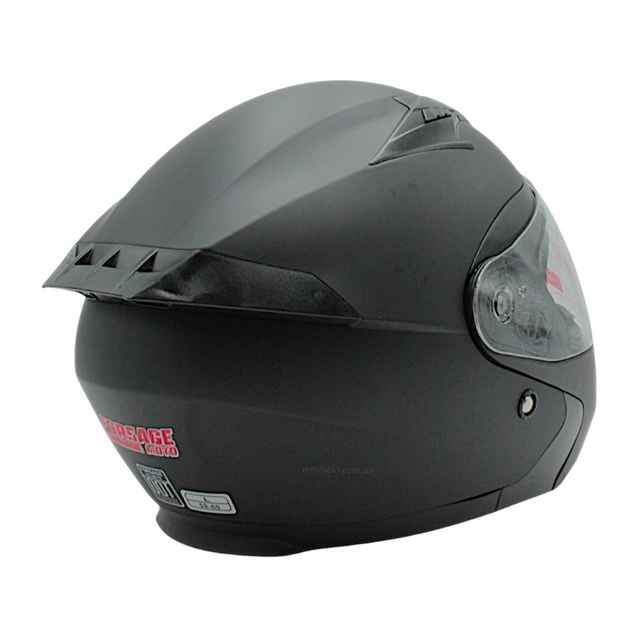 Мото шолом, трансформер (S 55-56) "518" чорний матовий, вмонтовані окуляри фото westvelo.com