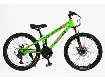 Велосипед 24 ST Corso «PRIMARY» PR-24915 сталь 11", (к-т Saiguan) салатовий