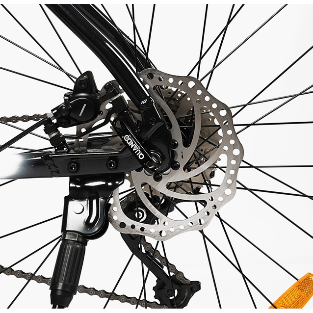 Велосипед 29 AL Corso «ENIGMA» NG-29747 алюміній 19", (к-т SHIMANO Alivio) вилка Santour гідравлічна, чорно-біло-коричневий фото westvelo.com