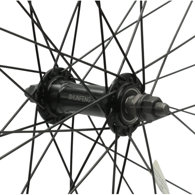 Колесо 28-29 перед, обід 2-ний чорний, втулка AL. SHUNFENG, на промах чорна, чорна спиця (Graviti) фото westvelo.com