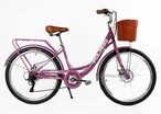 Міський велосипед 26 ST Corso «POLARIS» PS-91606 сталь 16,5", (к-т SHIMANO) рожевий (+к/к/б) фото westvelo.com