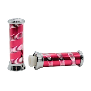 Мото гріпси "EVO"-2 (луска) алюміній, червоні