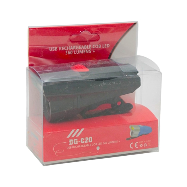 Фара usb BG-C20 LED, подвійна чорна фото westvelo.com