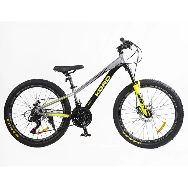 Велосипед 24 AL Corso «KORD» KD-85009 алюміній 11", (к-т SHIMANO) графітово-жовтий