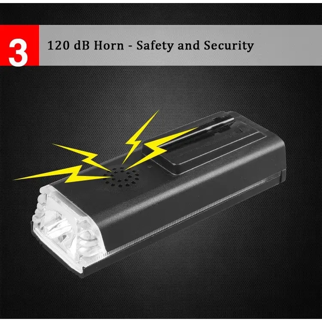 Фара usb + сигнал StVZo HJ-062 з датчиком світла, AL корпус 300 LM . Type C фото westvelo.com