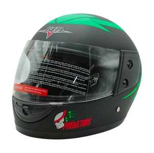Мото шолом, закритий (L 59-60) BLD "PREDA TORS", чорно-зелений, матовий (825)