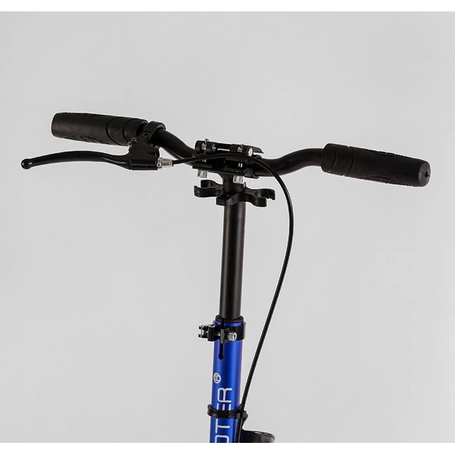 Самокат дитячий 2-х колісний, PU Best Scooter «FACTOR» BS-72725 синій, Ø200mm, AL, 2 амортизатора, фляготримач фото westvelo.com