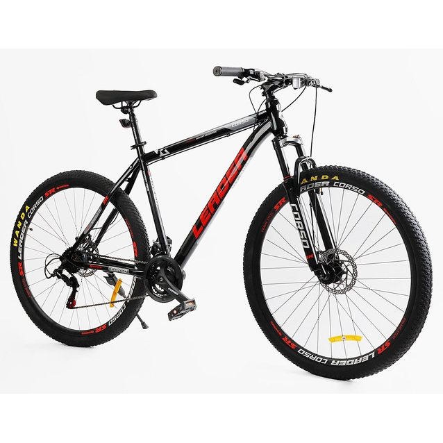 Велосипед 29 ST Corso «LEADER» LD-62300 сталь 21", (к-т SHIMANO) чорно-червоний фото westvelo.com