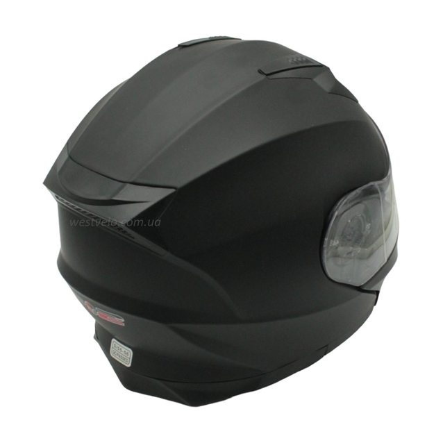 Мото шолом, трансформер (S 55-56) F2 162 чорний, матовий з відкидними окулярами фото westvelo.com