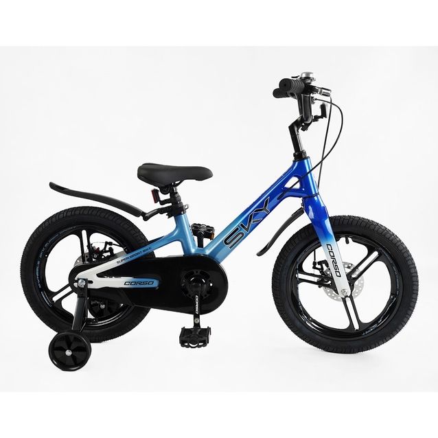 Дитячий велосипед 16 MG Corso «SKY» SK-16053, магнієва рама, синьо-блакитно-білий фото westvelo.com
