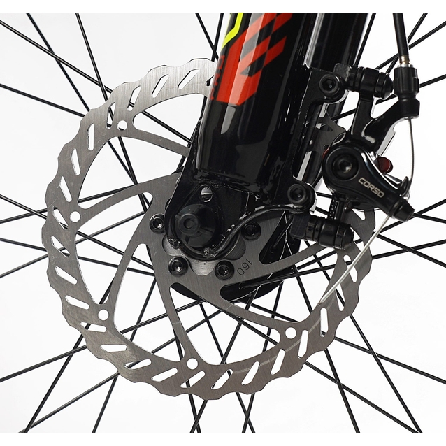 Велосипед 24 AL Corso «KORD» KD-74012 алюміній 11", (к-т SHIMANO) червоно-жовтий
