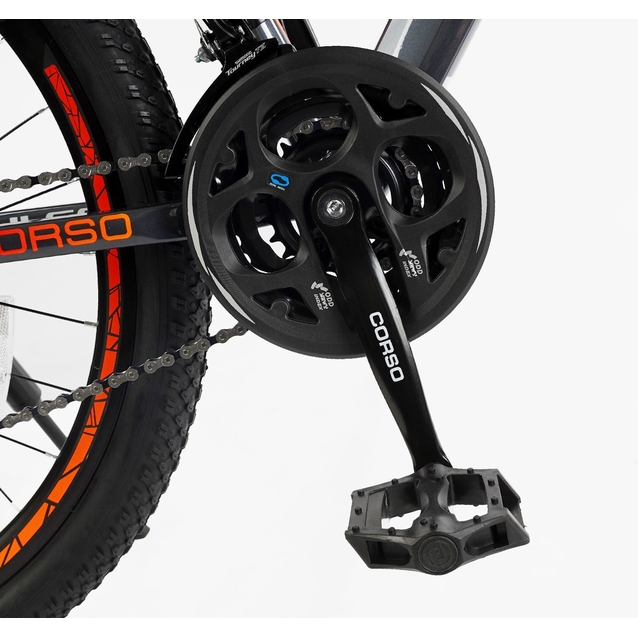 Велосипед 26 AL Corso «PULSAR» PL-26318 алюміній 13", (к-т SHIMANO) темно сіро-помаранчевий фото westvelo.com