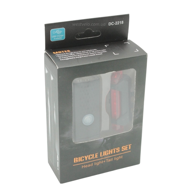 Фара + мигалка на usb зарядку DC-2218 LED з акумулятором фото westvelo.com