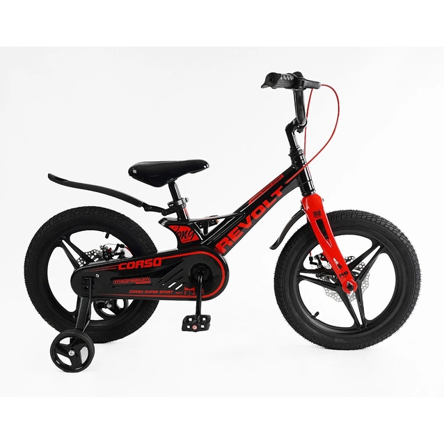 Дитячий велосипед 16 MG Corso «REVOLT» MG-16510, магнієва рама, чорно-червоний фото westvelo.com
