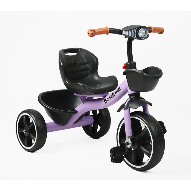 Дитячий велосипед 3-х колісний EVA (піна) Best Trike колеса 10-8, BS-28-474 фіолетовий, сталева рама, озвучування фото westvelo.com