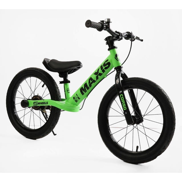 Велобіг 16 Corso надувні колеса, сталева рама «MAXIS» MX-80144 салатовий фото westvelo.com
